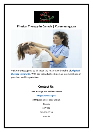 Physical Therapy In Canada  Curemassage.ca