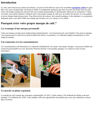 Créez votre propre marque de café avec un coffret sur mesure