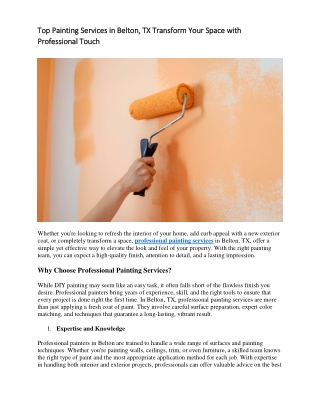 Top Painting Services in Belton, TX Transform Your Space with Professional Touch