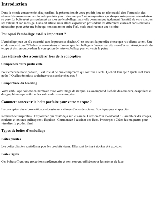 Comment concevoir la boîte parfaite pour votre marque ?