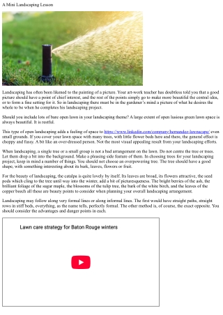 A mini landscaping lesson