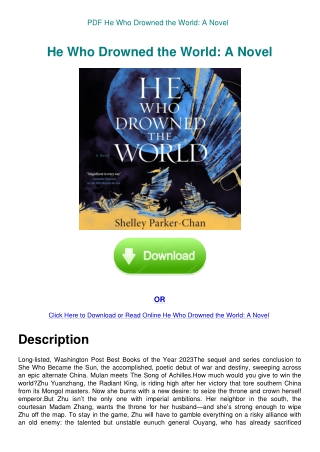 PDF He Who Drowned the World A Novel