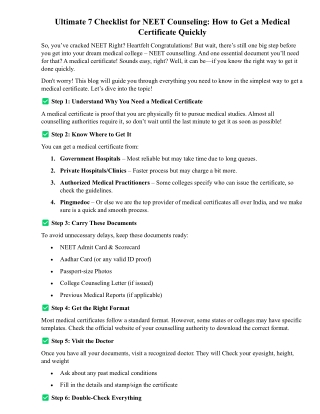 Ultimate 7 Checklist for NEET Counseling
