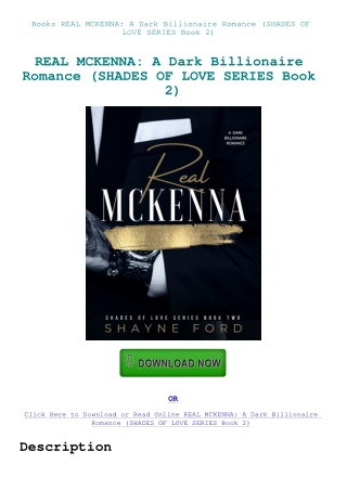 Books REAL MCKENNA A Dark Billionaire Romance (SHADES OF LOVE SERIES Book 2)