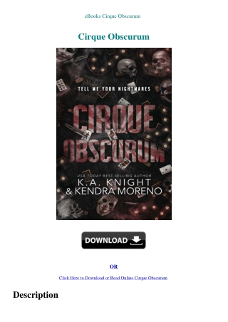 eBooks Cirque Obscurum