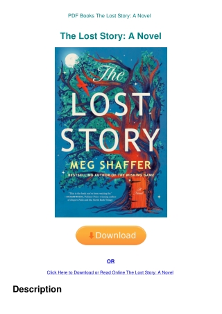 PDF Books The Lost Story A Novel