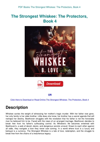 PDF Books The Strongest Whiskee The Protectors  Book 4