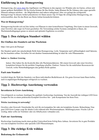 Unsere Top 10 Tipps für erfolgreiches Homegrowing