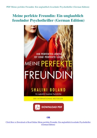 PDF Meine perfekte Freundin Ein unglaublich fesselnder Psychothriller (German Edition)
