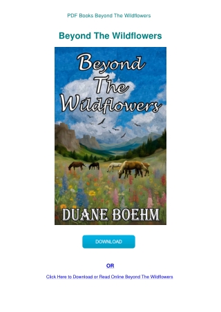 PDF Books Beyond The Wildflowers