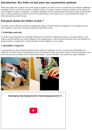 Boîtes en bois : des solutions esthétiques pour ranger et organiser votre espace