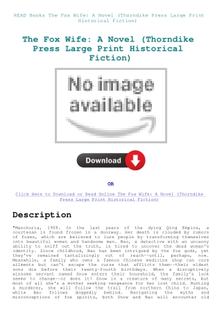 READ Books The Fox Wife A Novel (Thorndike Press Large Print Historical Fiction)