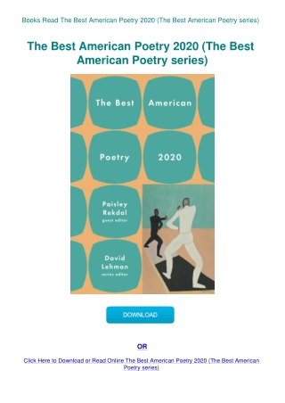 Books Read The Best American Poetry 2020 (The Best American Poetry series)