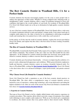 The Best Cosmetic Dentist in Woodland Hills