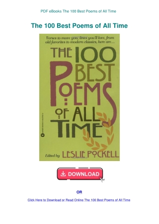 PDF eBooks The 100 Best Poems of All Time