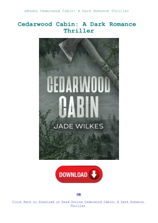 eBooks Cedarwood Cabin A Dark Romance Thriller