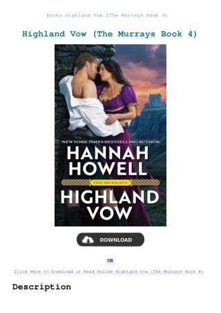 Books Highland Vow (The Murrays Book 4)