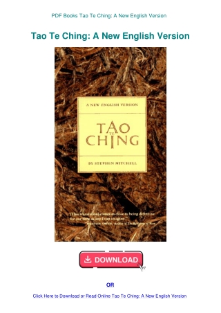 PDF Books Tao Te Ching A New English Version