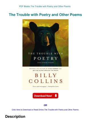 PDF Books The Trouble with Poetry and Other Poems