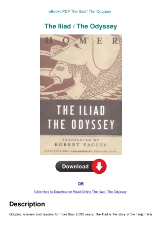 eBooks PDF The Iliad  The Odyssey