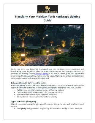 Transform Your Michigan Yard Hardscape Lighting Guide- Illuminated Gardens