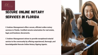 Trusted Online Notary Service in Florida | C Andrew Management