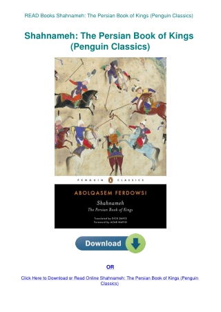 READ Books Shahnameh The Persian Book of Kings (Penguin Classics)