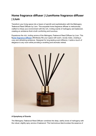 Home fragrance diffuser  _ Llum