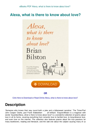 eBooks PDF Alexa  what is there to know about love