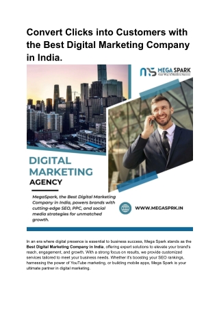 Convert Clicks into Customers with the Best Digital Marketing Company in India.