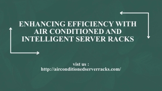 enhancing Efficiency with Air Conditioned and Intelligent Server Racks