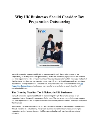 Why UK Businesses Should Consider Tax Preparation Outsourcing (1)