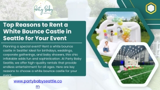 Elegant White Bounce Castle Rentals in Seattle