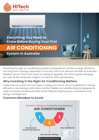 Everything You Need to Know Before Buying Your First Air Conditioning System in Australia