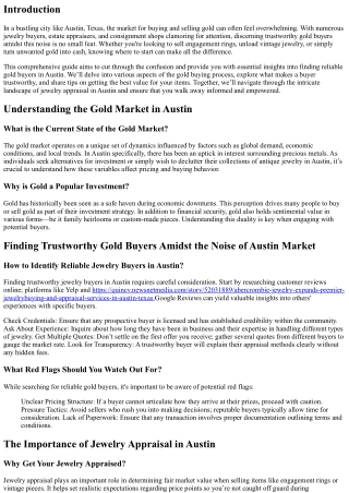 Finding Trustworthy Gold Buyers Amidst the Noise of Austin Market