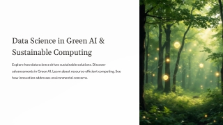 Data Science in Green AI & Sustainable Computing