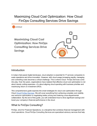 Maximizing Cloud Cost Optimization_ How FinOps Consulting Services Drive Savings