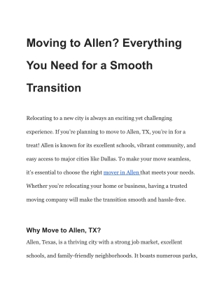 Moving to Allen_ Everything You Need for a Smooth Transition
