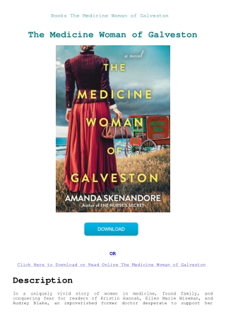 Books The Medicine Woman of Galveston