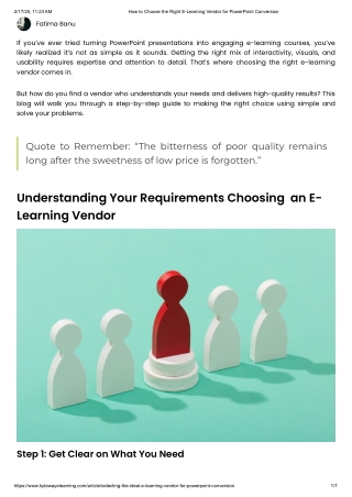 How to Choose the Right E-Learning Vendor for PowerPoint Conversion