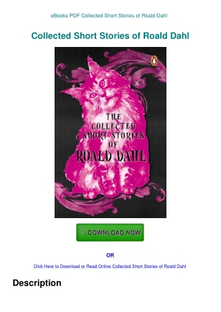 eBooks PDF Collected Short Stories of Roald Dahl