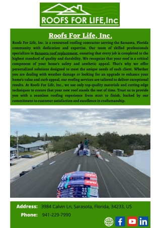 Roofs For Life, Inc.