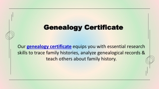 Genealogy Certificate