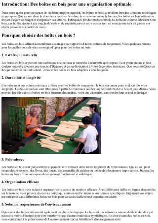 Boîtes en bois : des solutions esthétiques pour ranger et organiser votre espace