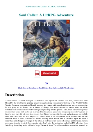 PDF Books Soul Caller A LitRPG Adventure