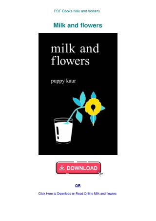PDF Books Milk and flowers