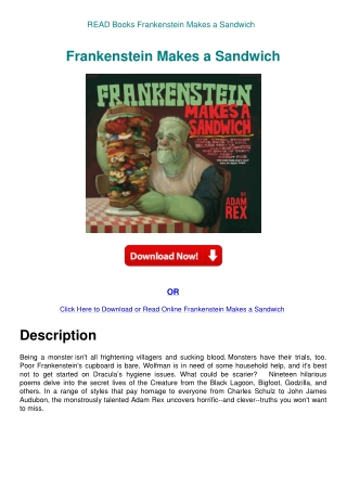 READ Books Frankenstein Makes a Sandwich