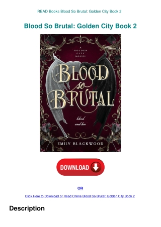 READ Books Blood So Brutal Golden City Book 2