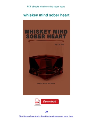 PDF eBooks whiskey mind sober heart