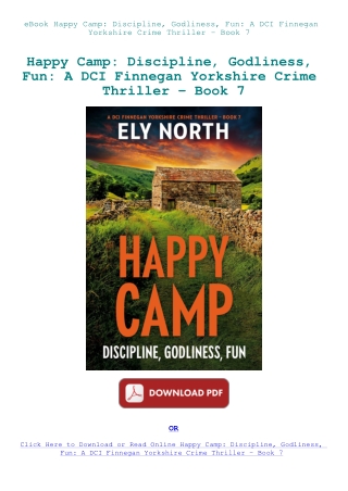 eBook Happy Camp Discipline  Godliness  Fun A DCI Finnegan Yorkshire Crime Thriller - Book 7